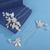 Missgrace Women Silver Gold Simple Rhinestones Pearls Hair Pins Headpiece