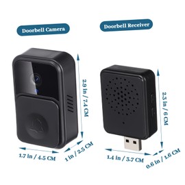 Tofficu Wireless Video Doorbell Easy Install WiFi Doorbell with Adjustable Volume Night Home Security Chime for Home Office Apartment and School