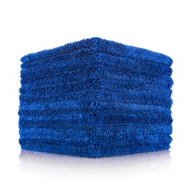 The Rag Company - Creature Edgeless Auto Detailing Towels (10-Pack) Professional 70/30 Blend, Dual-Pile Plush Microfiber, Buffing & Polishing, 420gsm, 16in x 16in, Royal Blue
