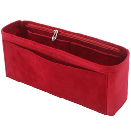 Purse Organizer Insert, Suede Bag Organizer Handbag Tote Shaper, Suede Material, Soft and Non Damaging Bag (Medium,Red)