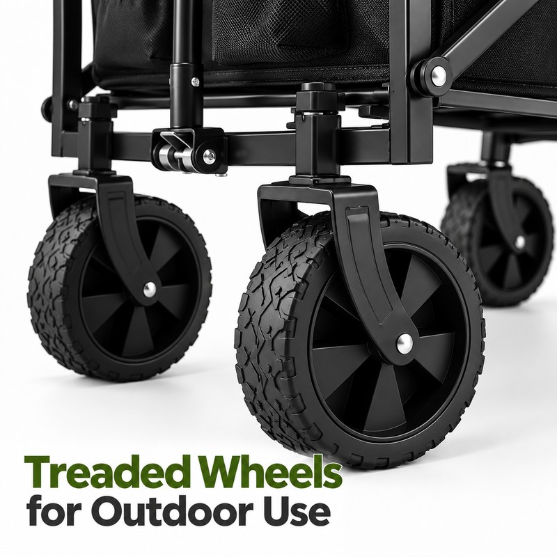 Heavy Duty Foldable Utility Wagon for Grocery Trips and Beach