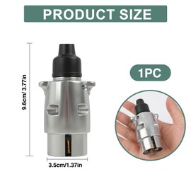 GodtKowty 7 Pin Metal Trailer Socket Connector Caravan Towbar Towing Light，Durable Vehicle End Tow Light Adapter, Compatible with Trailers, Semitrailers, RVs