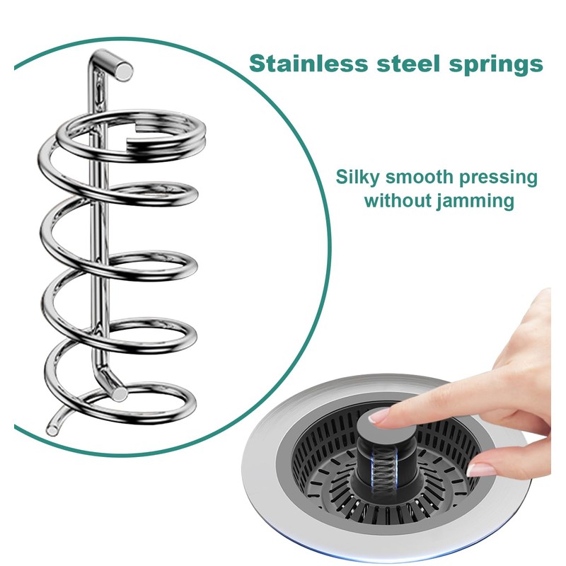 Kitchen Sink Drain Strainer and Sink Stopper Combo,New Upgraded Sink