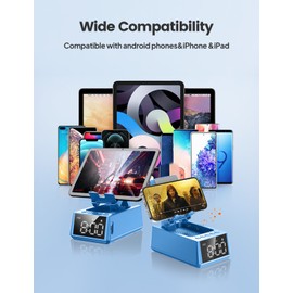 Birthday Gifts for Men Women, Cell Phone Stand Bluetooth Speaker with Anti-Slip Base, Hd Surround Sound, Cool Multi Functional Gadget, Unique Gift for Him, Her, Husband, Wife, Dad, Mom (Blue)