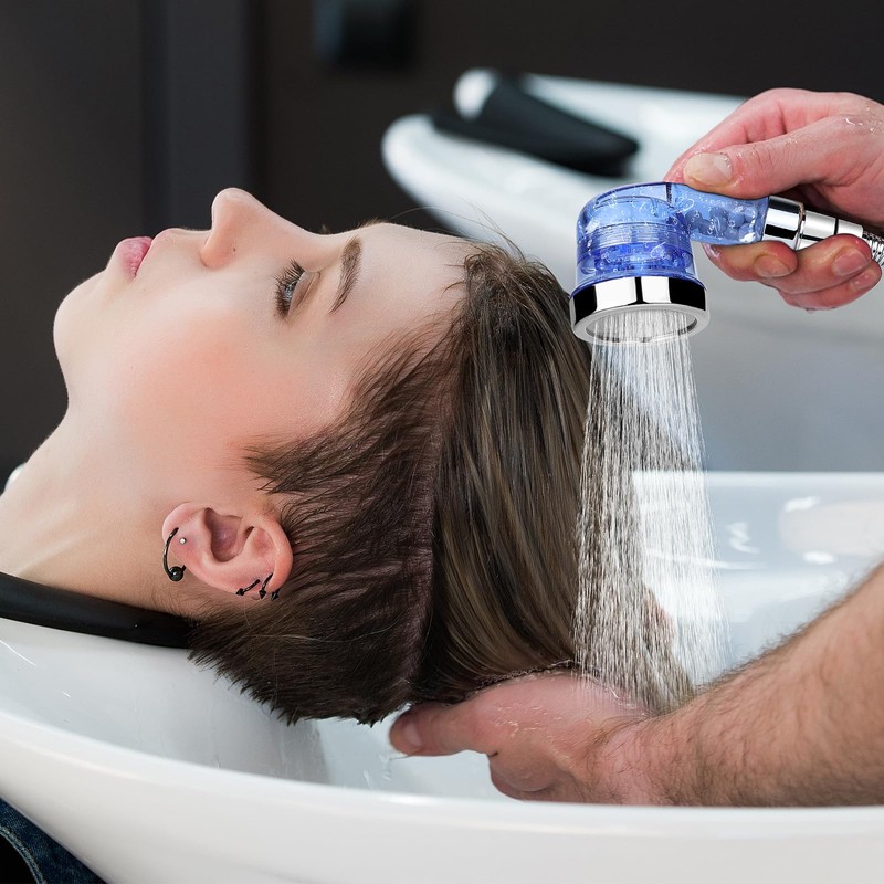 LukLoy Blue Shampoo Bowl Sprayer Head with Filter, 1/4" Nut