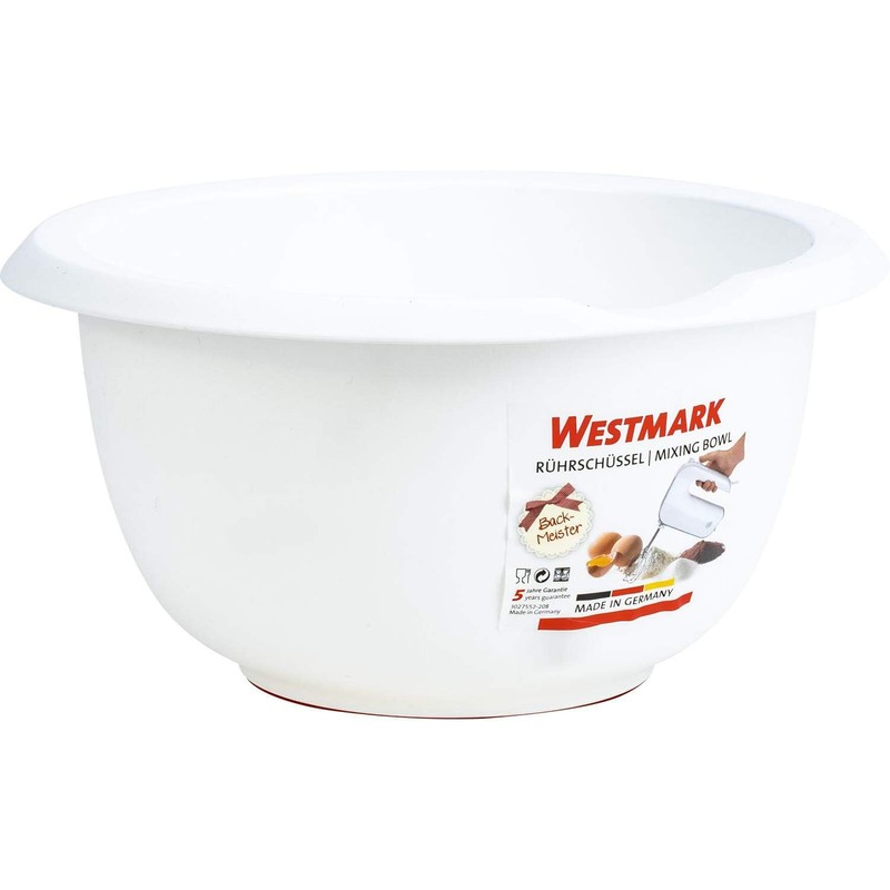 Westmark Rühr-/Backschüssel, 3,5 l, Mit Ausgießer, Kunststoff, Weiß, 3154227W