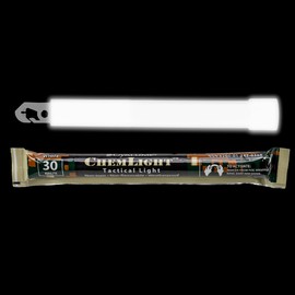 Cyalume - 9-03680 ChemLight Military Grade Chemical Light Sticks – 30 Minute Duration Light Sticks Provide Intense Light, Ideal as Emergency or Safety Lights and Much More, Standard Issue for U.S. Military Personnel – White, 6” Long (Pack of 10)
