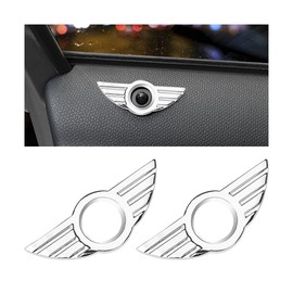 JNNJ 2 Pieces Wing Emblem Ring Sticker Door Lock Pin Knob Cover, Car Door Lock Pin Buttons Cover Decoration, Universal Car Door Handle Decoration Protective Accessories Interior Trim Car