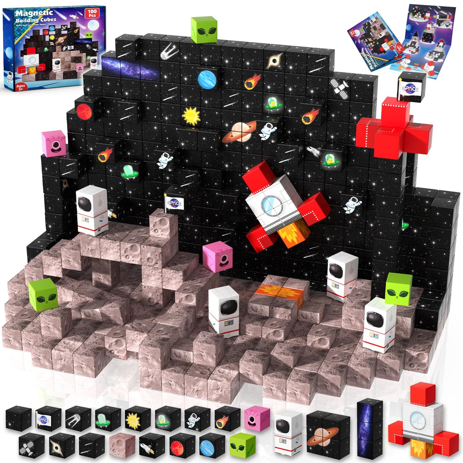Goody King 100PCS Space Rocket Magnetic Building Blocks |Space ...