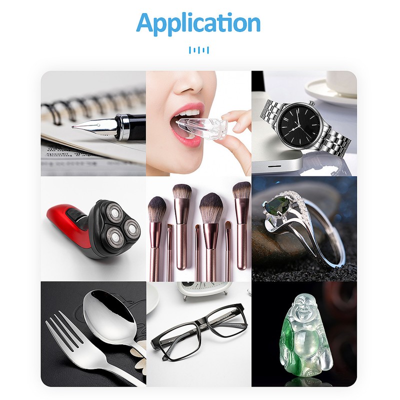 40KHz HF Ultrasonic Cleaner Machine 30W for Eyrglasses Jewelry Household