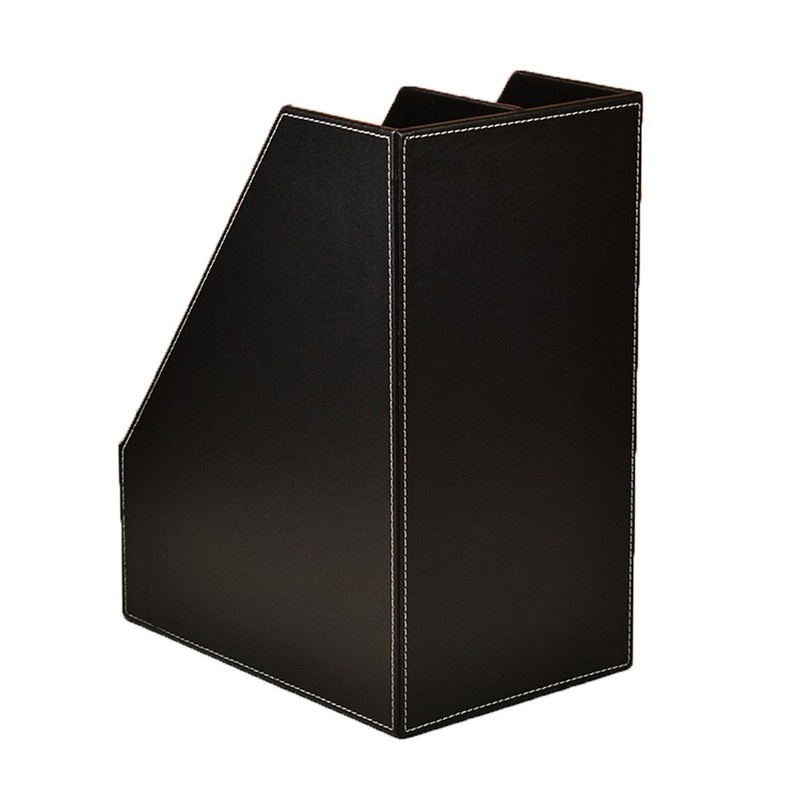 Vertical Style,Leather Magazine Holder Office Desk Organizer File Document Tray