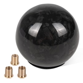TIEVISHO Carbon Fiber Shift Knob Forged Marble Pattern Spherical Unique Designed for Automatic and Manual Vehicles Universal Gear Shifter with 3 Adapters Black
