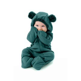 Fleece Baby Bunting Bodysuit – Infant One Piece Kids Hooded Romper Outerwear Toddler Jacket