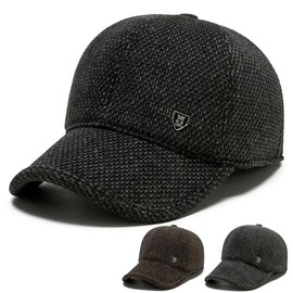 JA DENGIOR Men's Winter Baseball Cap with Fold-Out Ear Protection, Winter Hat Unisex Baseball Cap, Winter Cap, Men's Cap, Autumn/Winter Soft Inner Lining, Peaked Cap, Outdoor Cap Men, dark grey