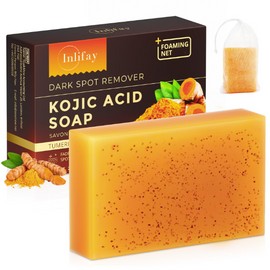 Inlifay Turmeric Soap for Dark Spots: Kojic Acid Soap for Women with Hyperpigmentation - Home Travel Use Skin Cleansing in Summer