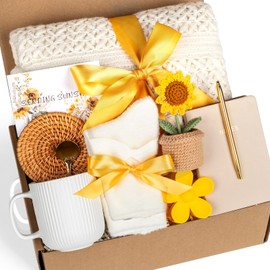 Birthday Gifts for Women, Self Care Get Well Soon Gift Basket for Women, Sending Sunshine Sunflower Gifts, Thinking of You Care Package for Her, Friendship, Mom, Sister, Best Friend, Wife, Girlfriend, Coworker