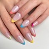 【NEW ARRIVALS!】 Press on Nails French Tip Bling Coffin Short