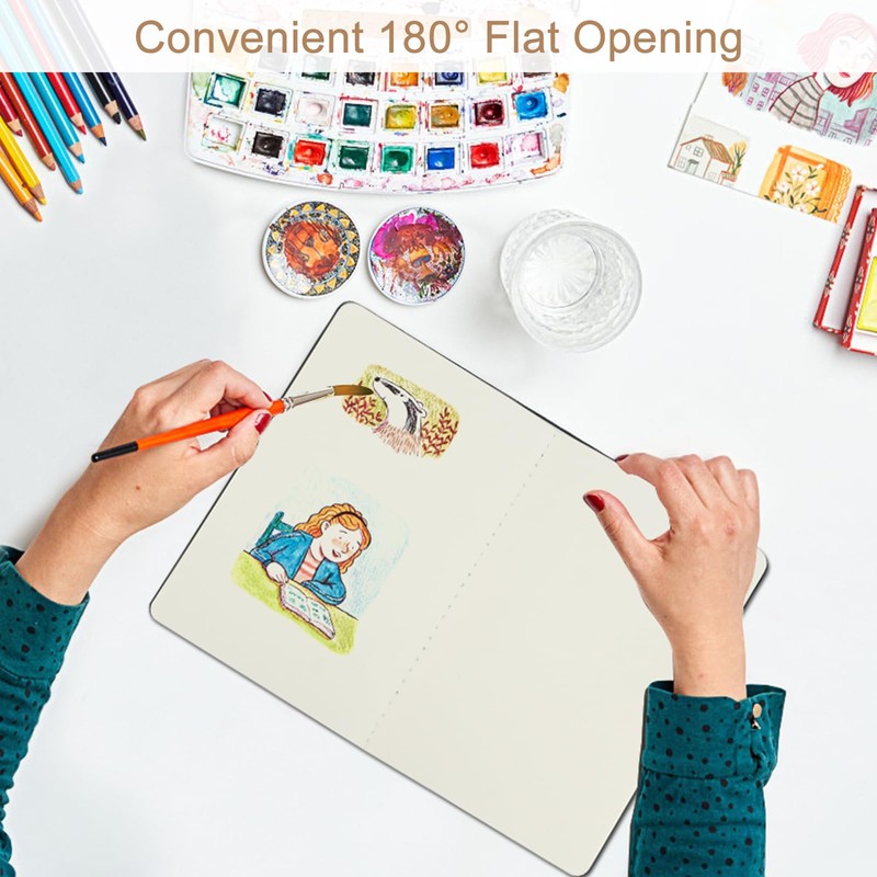 ZCZN A5 Blank Notebooks – 5 Pack, Black Kraft Cover