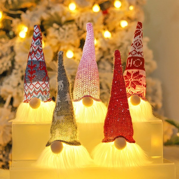 Gnome Figures Christmas Decoration, Luminous Christmas Gnome Small, Christmas Decoration