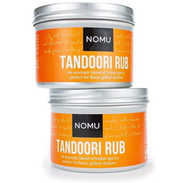 NOMU Tandoori Seasoning Rub (2-Pack | 4.23oz) - Blend of 17 Premium Herbs and Spices - Paleo, Vegan, Non-Irradiated, No MSG or Preservatives
