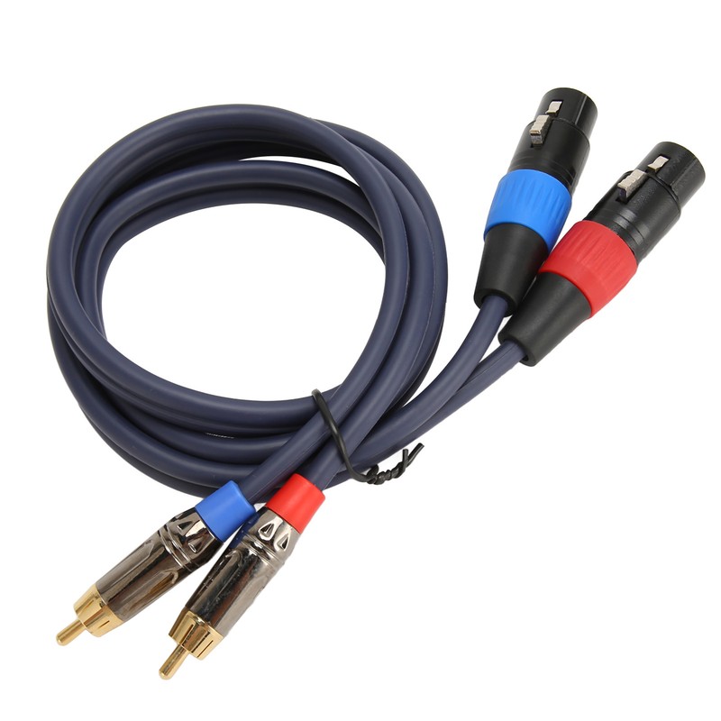 Dual XLR to RCA Cable Professional 24K Gold Plated Connector