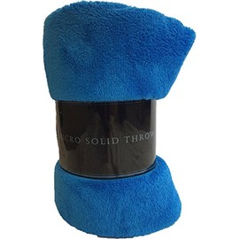 Decotex Warm & Cozy Super Soft Plush Solid Fleece Throw Blanket (50"x60", Royal Blue)