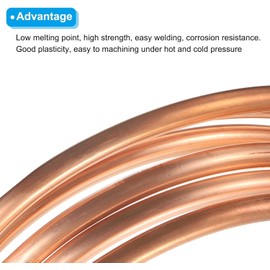 2 m Soft Copper Pipe with an Outer Diameter of 3 mm x ID 2 mm Naturally Degradable Copper Pipe Used in Electrical Appliances such as Cooling Units