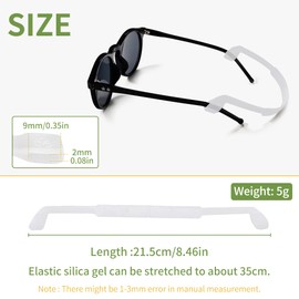 SooGree Silicone Glasses Straps, 3 Non-slip Elastic Sports Spectacle Glasses Strap Band for Kid Boys and Girls, Adult Sunglasses Straps