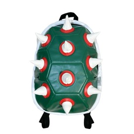 Bowsette Koopa Cosplay Props White Spiked Laptop Backpack, 14 Inch,Green Turtle Shell Cosplay Backpack