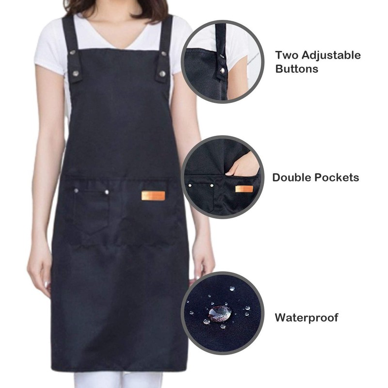 Carrotez H Style Adjustable Apron with 2 Pockets Waterproof Apron