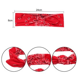 Miaija 3Pieces Rabbit Ear Hairband Paisley Elastic Rabbit Ear Hair Bands Retro Flower Printed Fashion Hair Accessories for Girls and Women