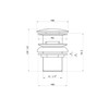ENKI, W60, Pop Up Basin Waste with Ceramic Cap Round