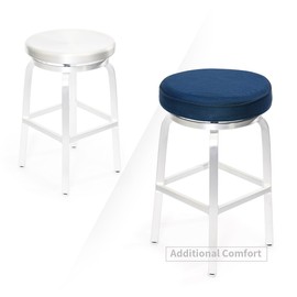 Bar Stool Cushions,Memory Foam Bar Stool Covers Round Cushion with Non-Slip Backing and Elastic Band by Shinnwa 14" Navy