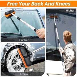 Artipoly 65" Car Wash Brush with Extension Pole, Car Wash 10” Dip Soft Brush, No Scratch