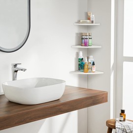 Nimomo 3 Pieces Corner Wall Shelves, Floating Corner Shelves, Wall Mounted Storage Shelves, Bookcases, Home Furniture, Office Decoration