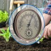 Termómetro higrómetro con esfera dorada para jardín, invernadero, oficina, temperatura