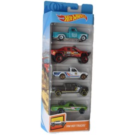 Hot Wheels Hot Trucks 5 Pack, ['52 Chevy, Sandblaster, Datsun 620, 2009 Ford F 150, and '68 El Camino]