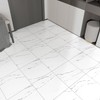 FunStick Peel and Stick Floor Tile White Marble Vinyl Flooring