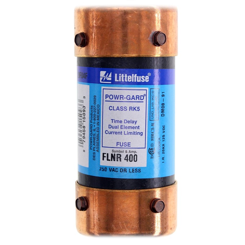 Littelfuse FLNR-400 Powr-Gard Dual-Element Time-Delay Fuse, RK5, 400A, 250V