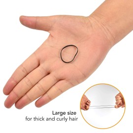 EXTRA STRONG 300 Mini Hair Rubber Elastics Multi Pack for Kids Stretchy Elastic Braiding Bands for Girl Braids, Large - Black