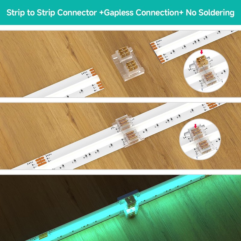 BTF-LIGHTING FCOB 12MM 6PIN Connector Kit for COB RGBCCT LED