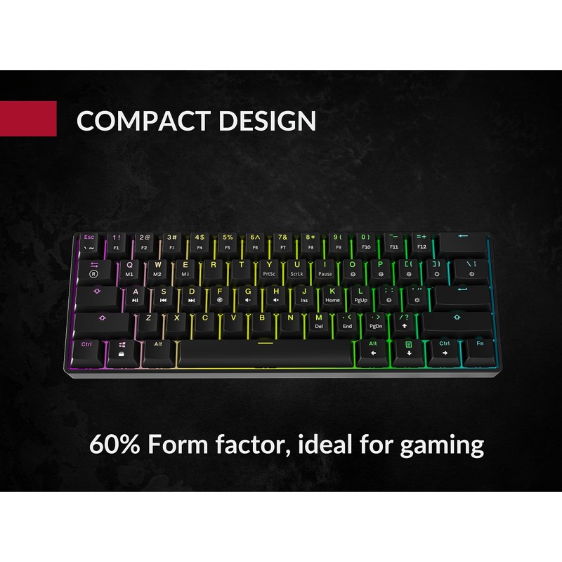 GK61 Mechanical Gaming Keyboard - 61 Keys Multi Color RGB