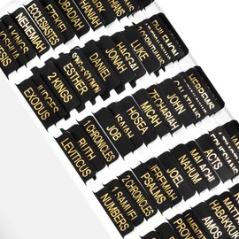 Gold Foil Bible Tabs for Men and Women, 100 PCS Catholic Bible Tabs for Old and New Testament, Easy to Read & Apply, Black