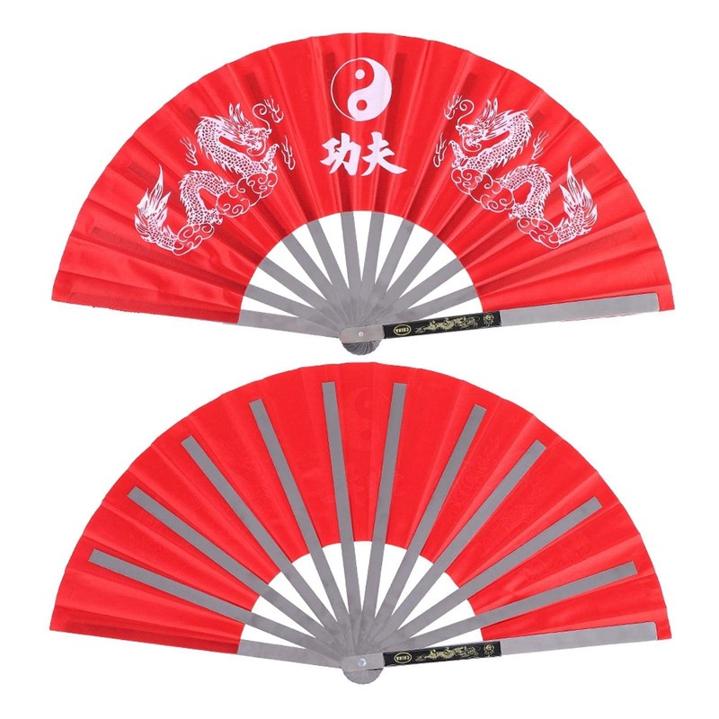 Practice Training Performance Tai Chi Fan, Double Dragon Hand Fan