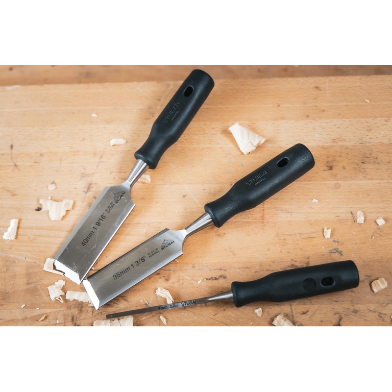 Stubai 354330 Wood Chisel, Black, PP-Handle 30 mm, Silver