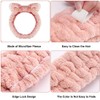 Spa Headband Facial Makeup Hairband Bowknot Head Wrap Coral Fleece