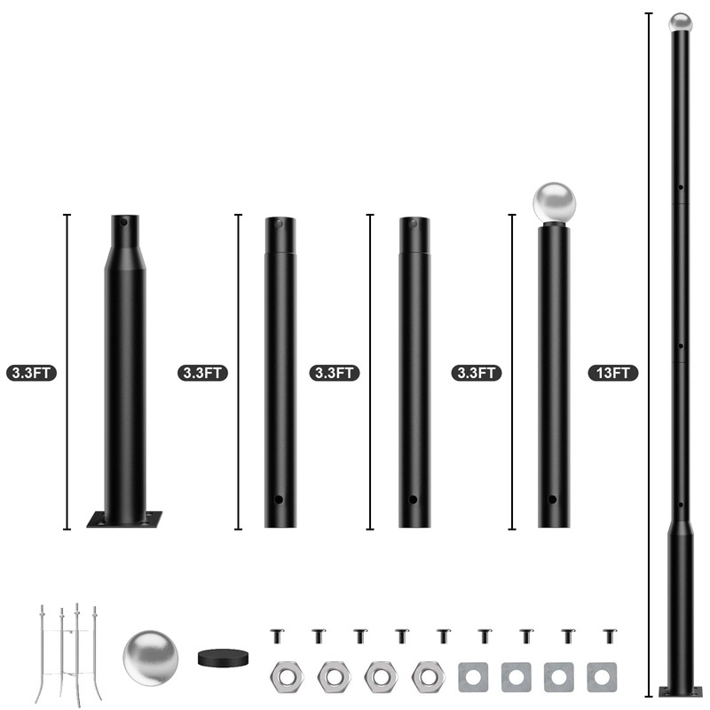 Jadisi 13Ft Tall Street Light Pole, Street Lamp Post for