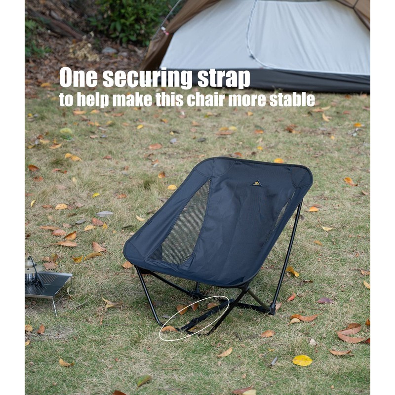 iClimb Low Ultralight Compact Camping Folding Chair with Side Pocket