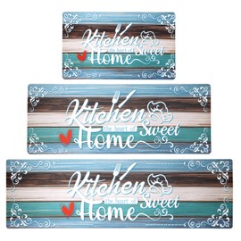 XLHOMO Kitchen Runner Rugs 3 Piece Set, Non Slip Cushioned Kitchen Mats for Floor Waterproof Comfort Kitchen Rugs and Mats Farmhouse Chef Mats Floor Carpet for Sink,Laundry Room