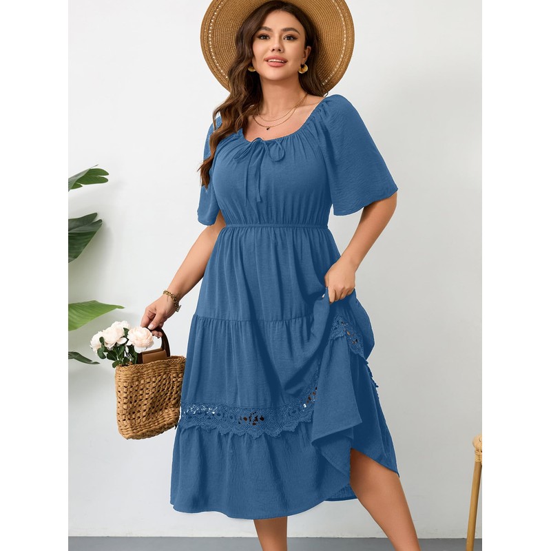 RWJ Plus Size Maternity Dresses, Summer Maxi Dress for Curvy